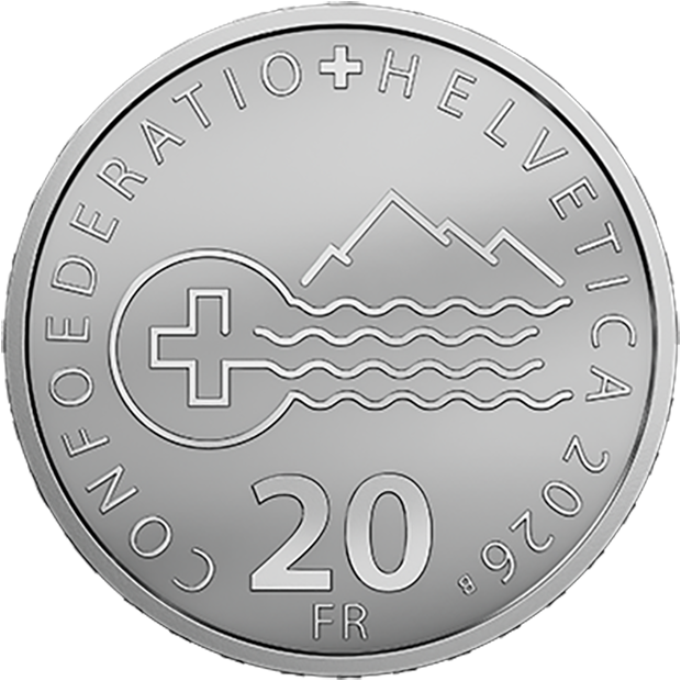 Silbermünze Genfersee