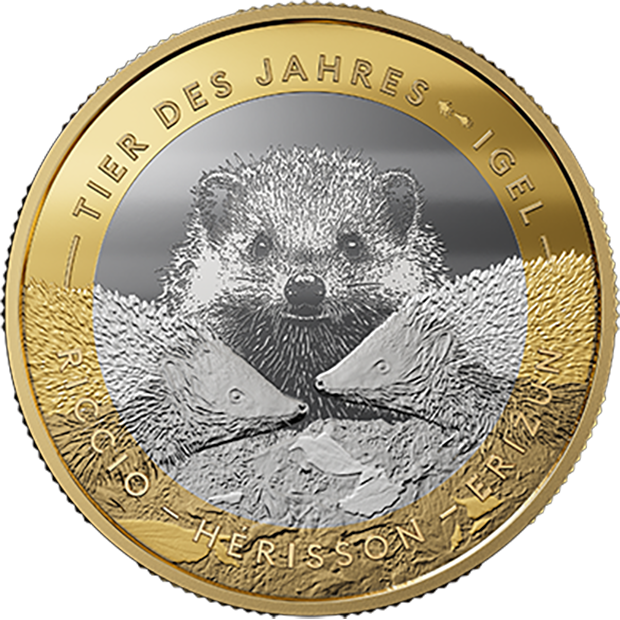 Bimetallmünze Tier des Jahres: der Igel